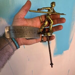 VTG‎ 1974 Brass Gymnast Trophy Trinket Plant Art Figurine Collectible Decor